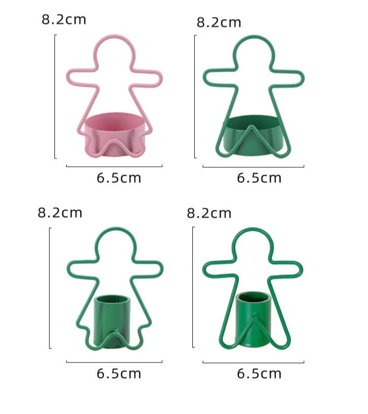 Simple Gingerbread Man Candlestick Decoration Ins Style Christmas-themed Mini Candlestick with Festive Atmosphere Oasis Select
