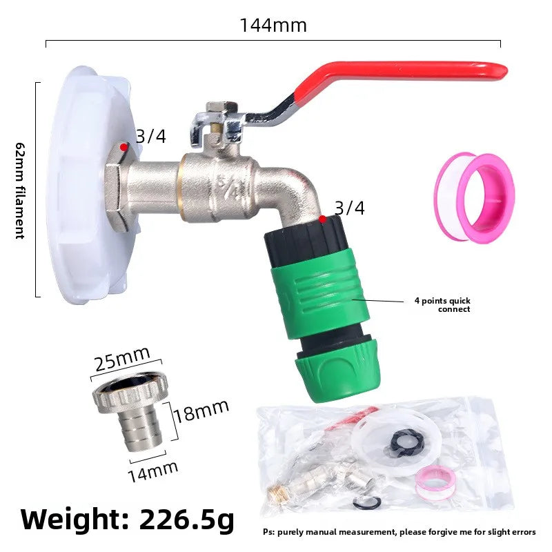 1/2 Inch Brass Garden Irrigation Faucet Water Tap Single Outlet Valve for IBC Tank Antifreeze Outdoor Balcony Garden Accessories Oasis Select H