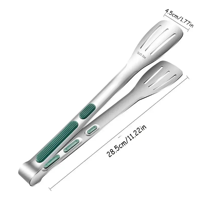 1pc Non Slip Stainless Steel Food Tongs Meat Salad Bread Clip Barbecue Grill Buffet Clamp Cooking Tools Kitchen Accessories Oasis Select 1pc 11inch 1