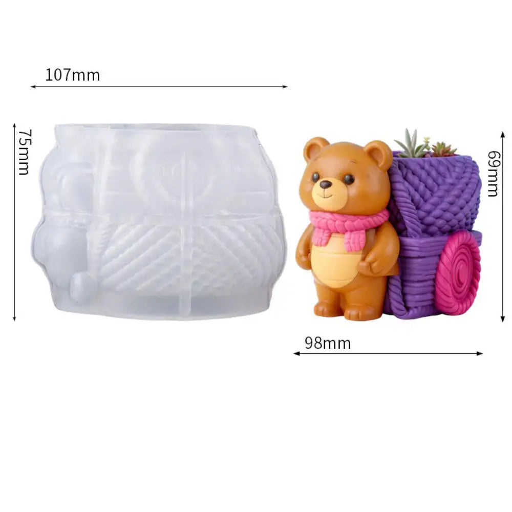 Squirrel Flower Pot Silicone Mold DIY Squirrel Candle Holder Mold Plaster Candle Jar Molds Concrete Vase Resin Pen Holder Mould Oasis Select B
