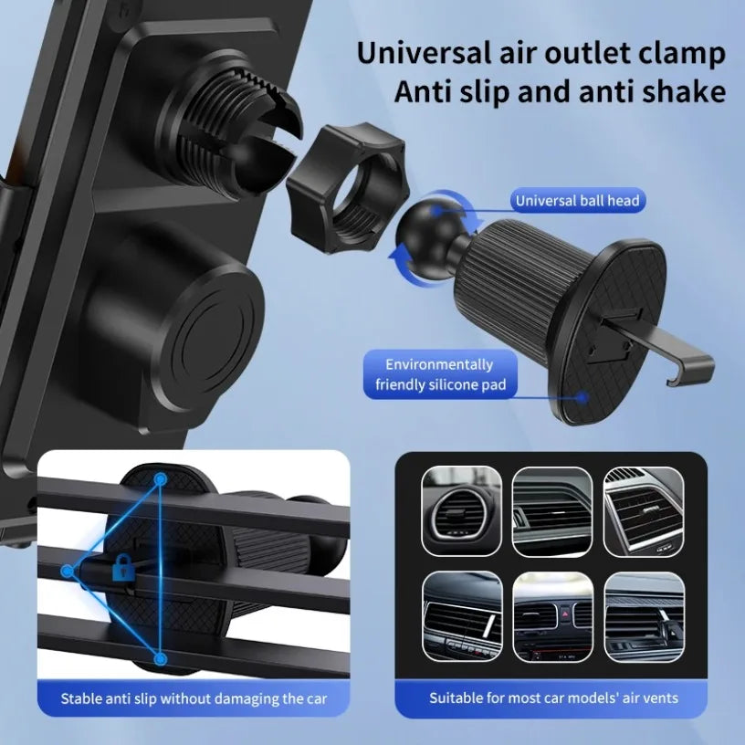 Magnetic 15W Car Wireless Charger Max 66W Fast Charging Auto-Clamping RGB Light Phone Holder Stand Bracket For iPhone Samsung Oasis Select
