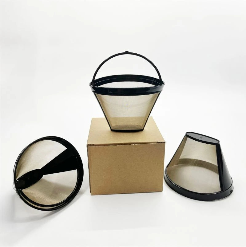 1/3pcs Cone Shape Permanent Coffee Filter Mesh Basket Stainless Steel Reusable Kitchen Coffeeware Coffee Filters Tea Brewer Oasis Select