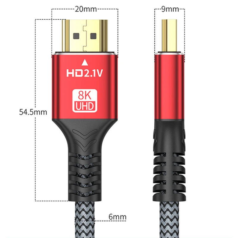 0.5M 1M 1.5M 2M 8K HDTV Cable for Xiaomi TV Box PS5 Ultra High Speed Compatible 8K@60Hz HDTV 2.1 Cable 48Gbps eARC Dolby Vision Oasis Select