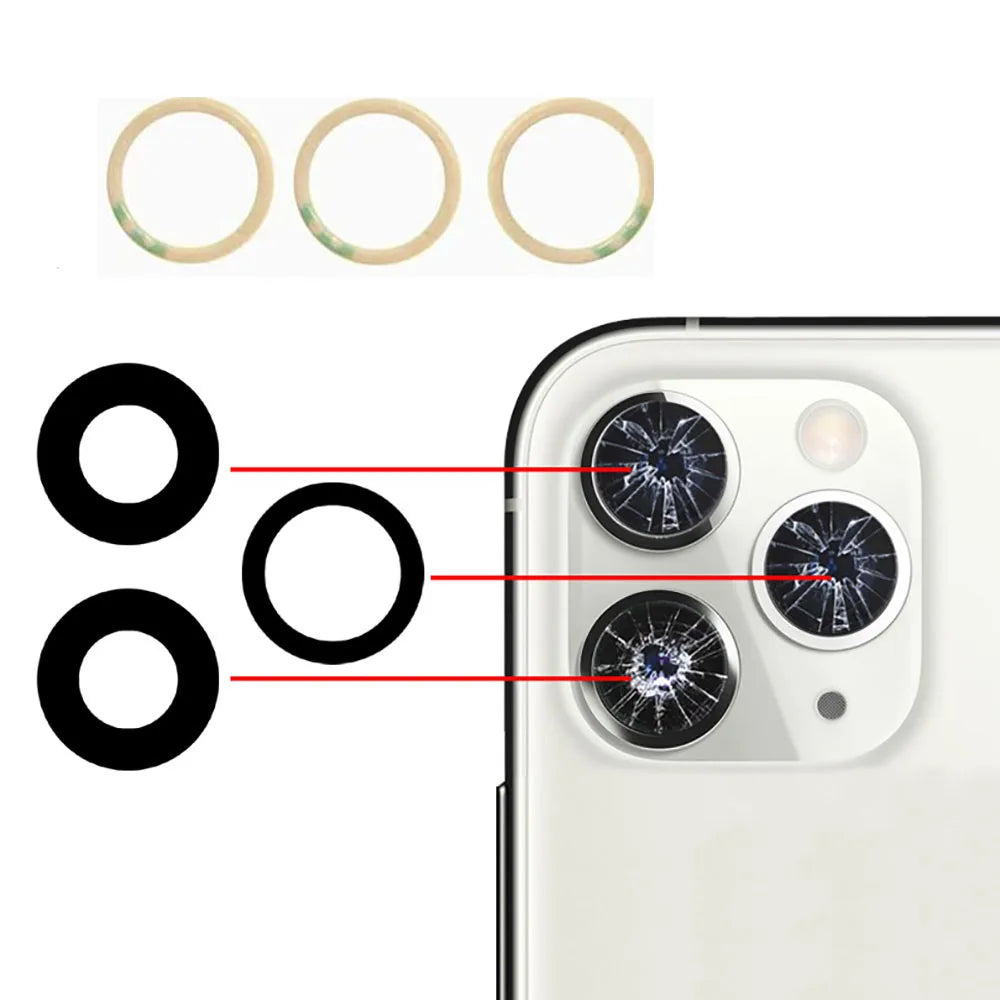 iPhone 11 12 13 Rear Camera Lens Glass Replacement + 3M Adhesive