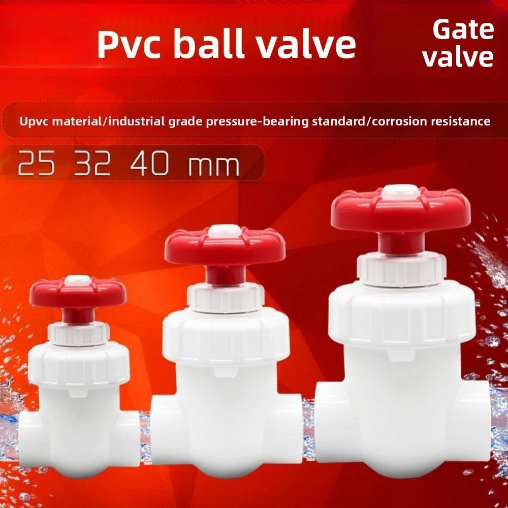 Flowcolour 20/25/32/40mm Hi-quality UPVC Gate Valve Precision Flow Control PVC Sluice Valve Garden Irrigation Aquarium PVC Valve Oasis Select