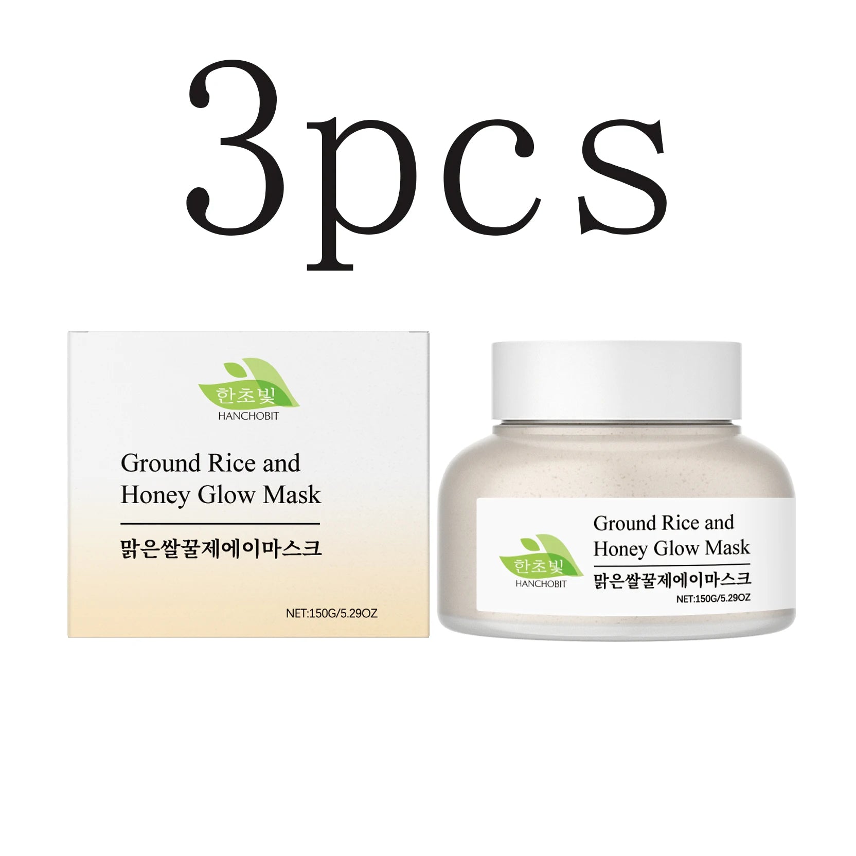 Rice & Honey Mask: Gentle Hydrating, Moisturizing & Exfoliating Leave-On Clay Mask for Facial Care Oasis Select 150gx3pcs