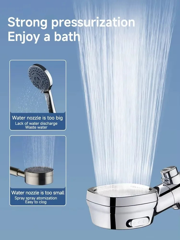 Square Adjustable High Pressure Shower Head Filter Water Saving Shower Head One Click Water Stop Bathroom Accessories Oasis Select
