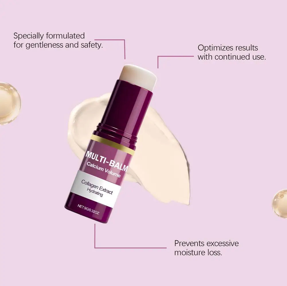 1/2/3PCS Calcium Volume Multi Balm Stick,Collagen Moisturing Stick Face Cream Anti Wrinkle Hydrating For Eyes Neck Face Skincare Oasis Select