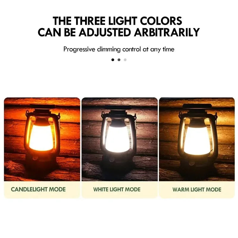Retro Horse LED Desk Lamp Charging Atmosphere Light for Outdoor Camping Bar Table Decor Home Lighting Oasis Select