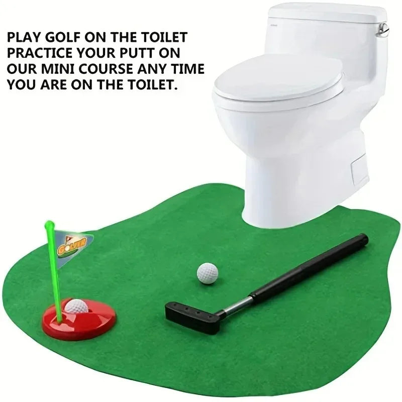 Mini Golf Putting Green Set Funny Toilet Golf - Indoor Sports Game for Adults Leisure Entertainment Bathroom Toilet Piano Basin Oasis Select