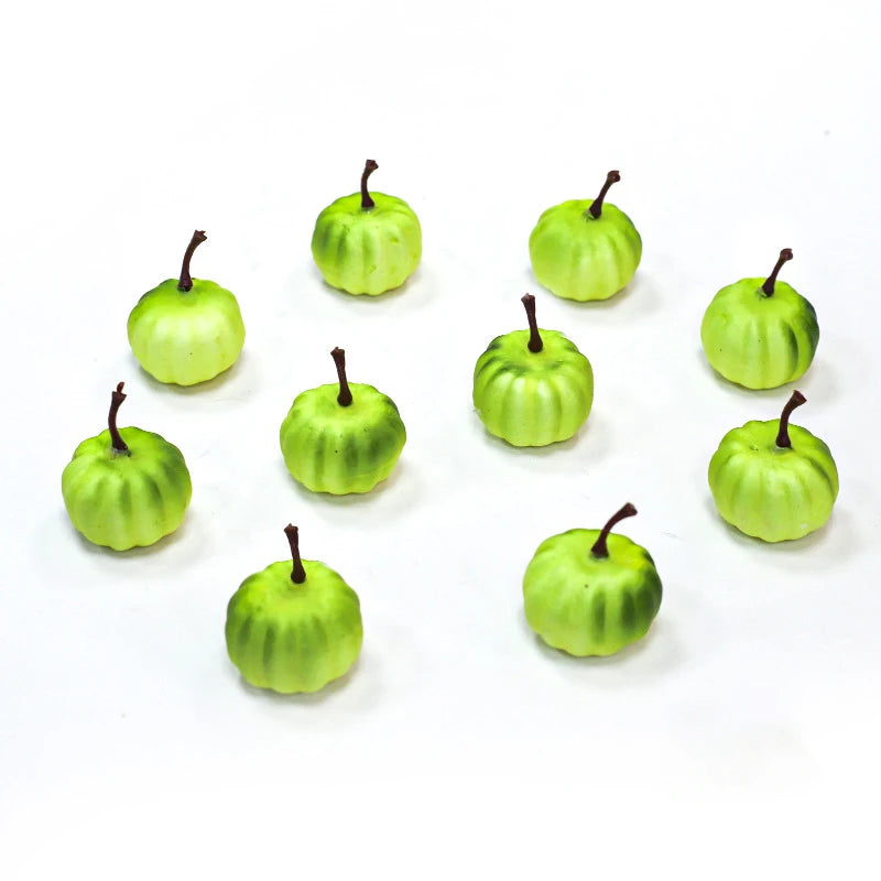 10Pcs Artificial White Orange Pumpkins Decorative Harvest Pumpkins For Fall Wedding Thanksgiving Halloween Table Centerpieces Oasis Select Light green