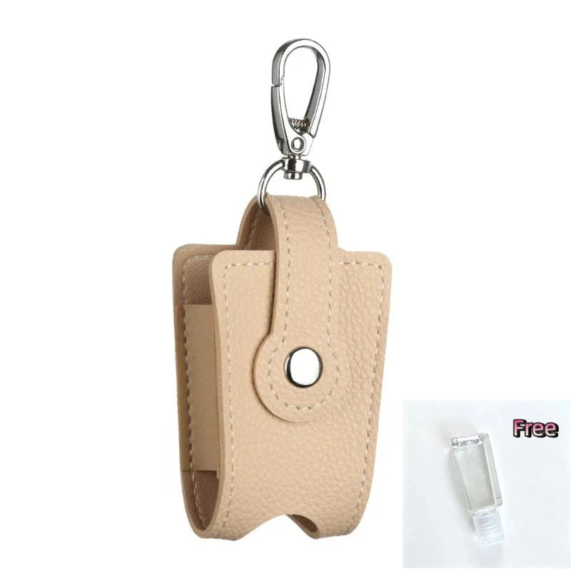 PU Leather Hand Holder With Metal Keychain Empty Refillable Bottle For Daily Commute Travel Outdoor Activities Oasis Select MR-06