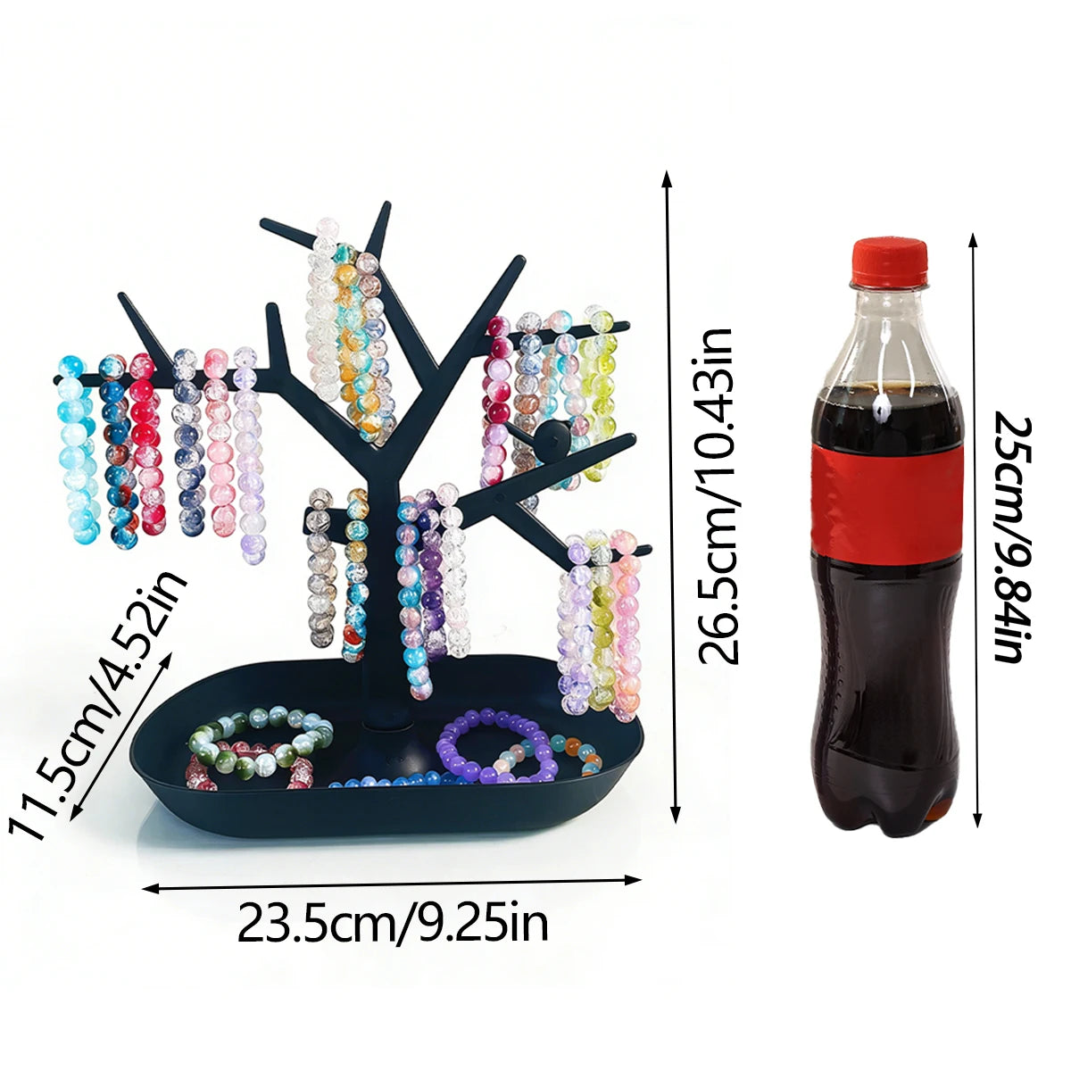1pc White/Black Tree Shaped Jewelry Display Rack Earrings Necklaces, Jewelry Tray Entrance Area Keychain, Glasses Storage Rack Oasis Select black
