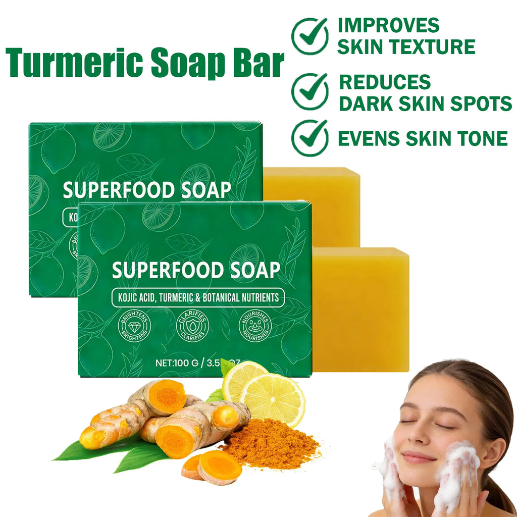 Natural Turmeric Soap for Face & Body Cleanser Handmade Superfood Soap Bar Moisturizing Brightening Skin Exfoliating Face Wash Oasis Select