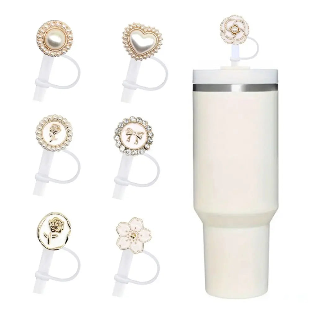 Silicone Straw Cover Cap Dust-Proof Bell Flower Straw Topper for Stanley Tumbler Cup Straws Accessories Oasis Select