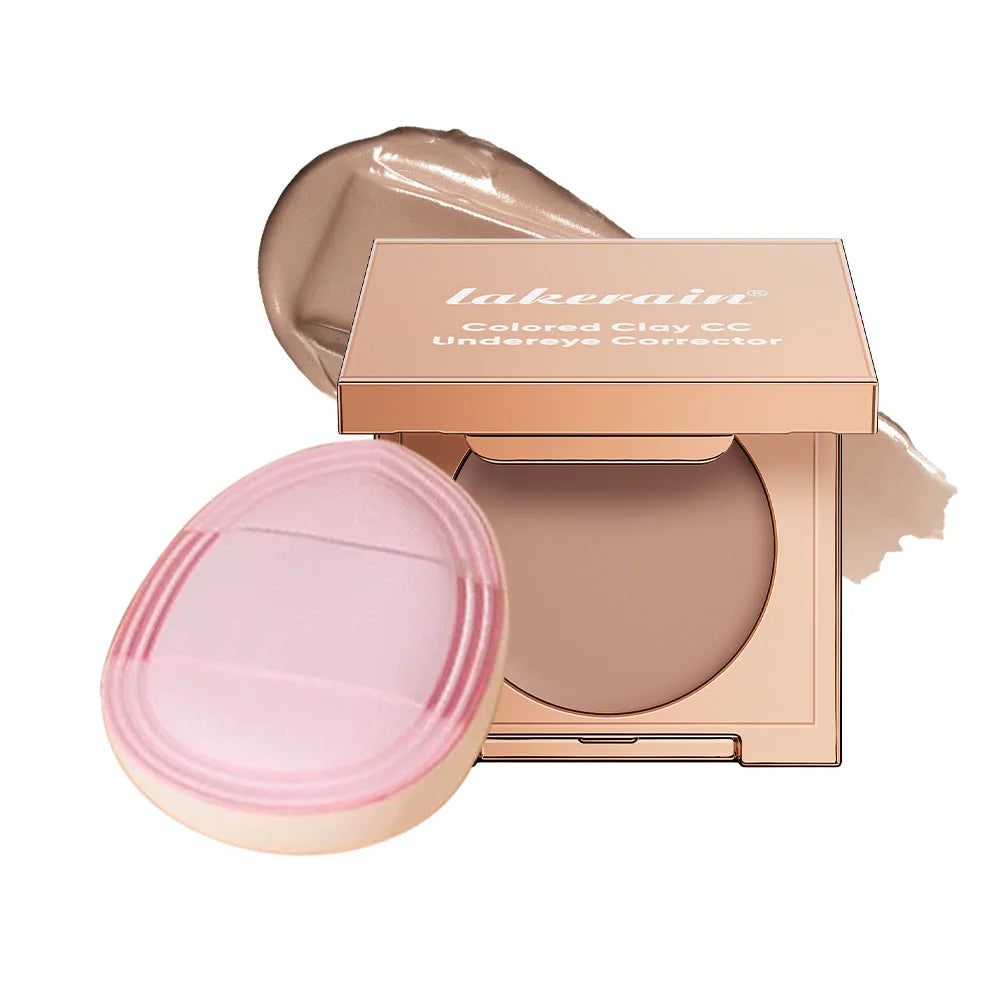 Colored CC Undereye Corrector Concealer With Puff Cover Dark Circles Acne Pores Long Lasting Eyes Korean Makeup Brightening Skin Oasis Select SET 2
