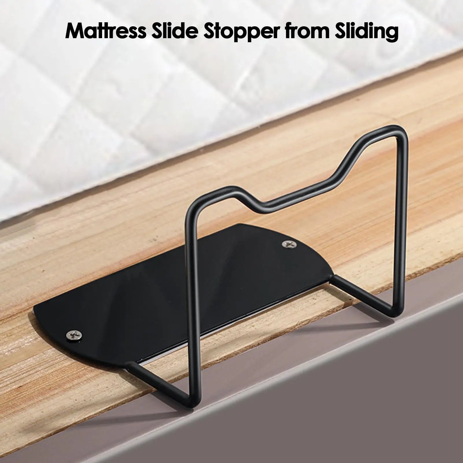 2pcs Bed Mattress Slide Stopper Metal Mattress Corner Retainers Bar For Adjustable Beds Non-Slip Mattress Frame Holder Oasis Select