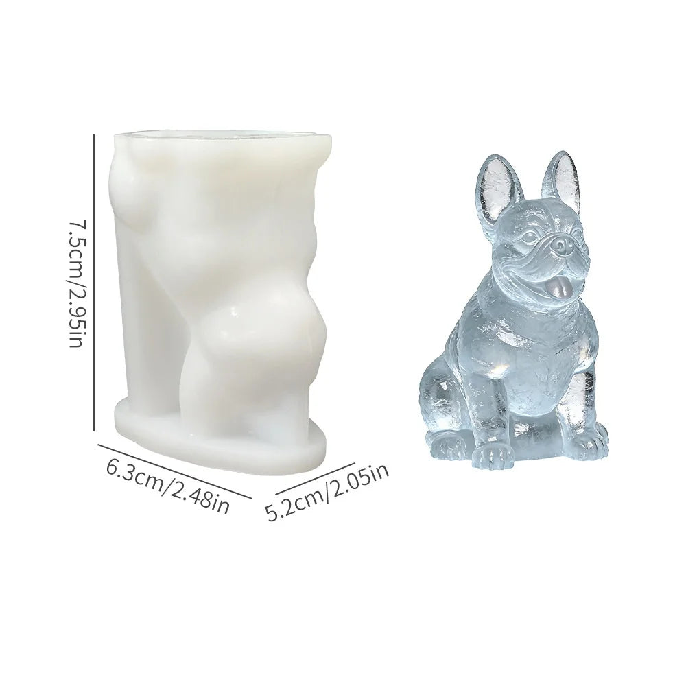 3D French Bulldog Silicone Ice Cube Mold Animal Shaped Candy Chocolate Soap Mold Cute Dog for Coffee Whiskey Cocktails Oasis Select Dog 4
