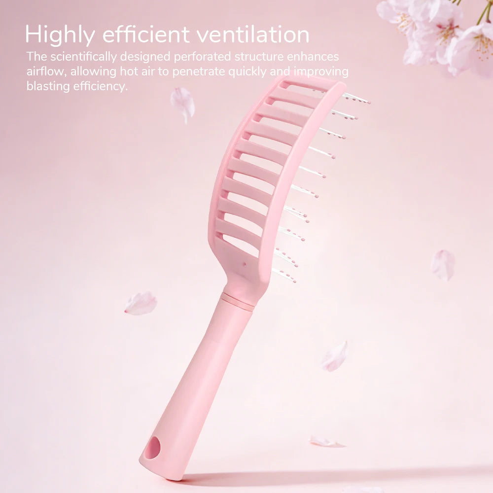 Cherry Blossom Pink Vent Hair Brush – Round-Tip Bristles Vent Hair Brush Oasis Select