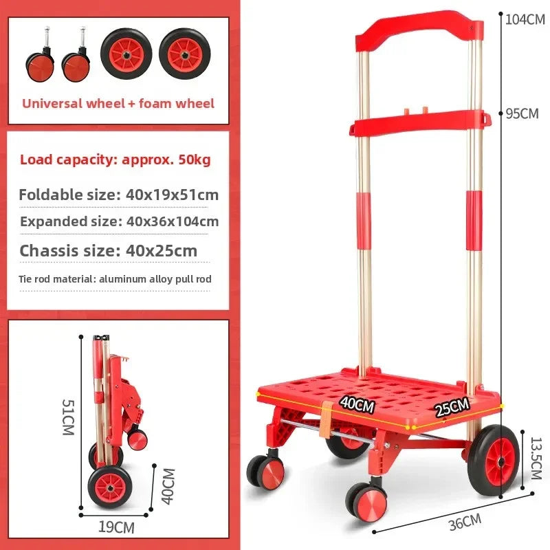 Multi-functional Large wheel hand-pulled cart Small pull cart Folding cart Shopping cart Oasis Select