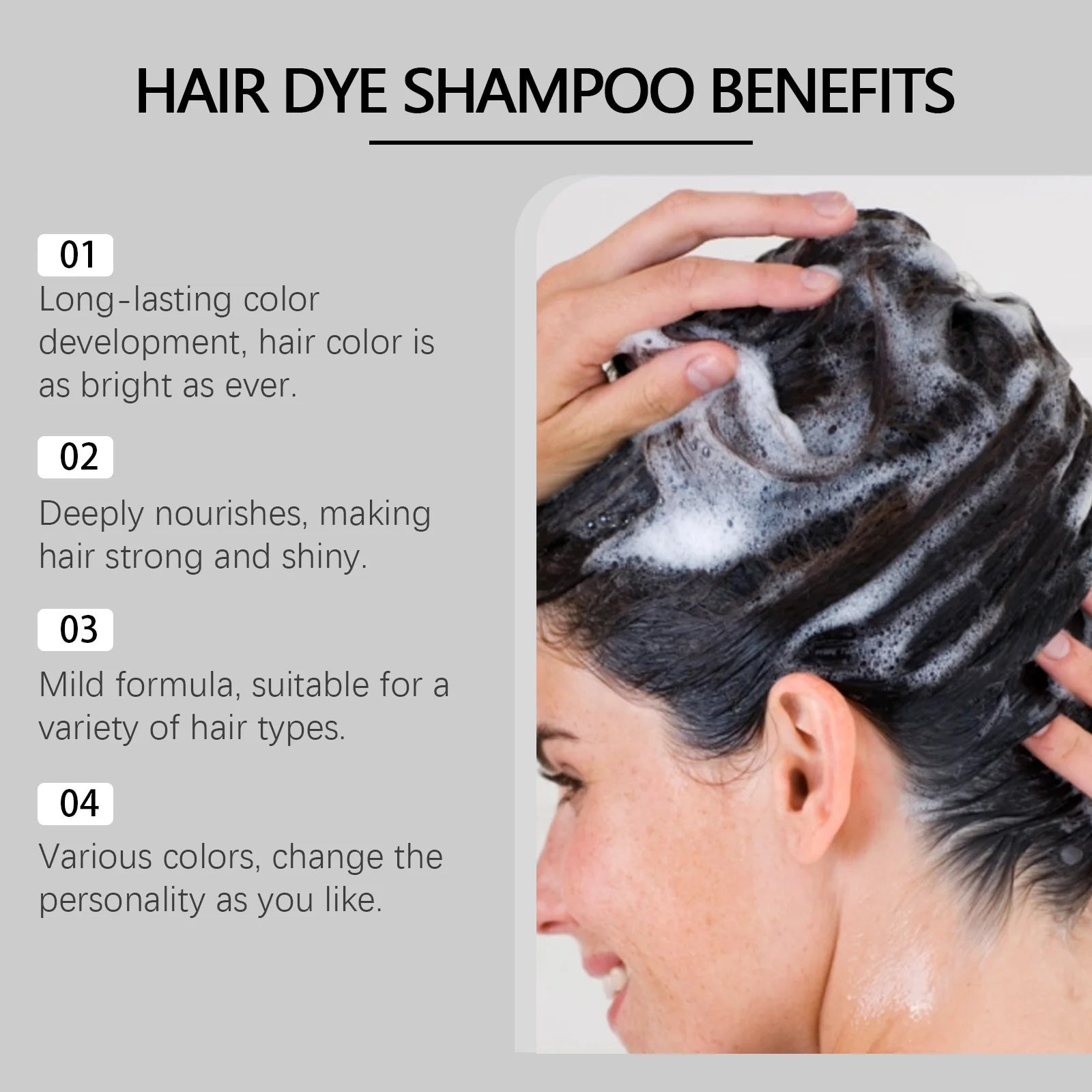 HOEGOA Herbal Hair Dye Shampoo – Black Brown Red Purple Hair Dye Shampoo Oasis Select