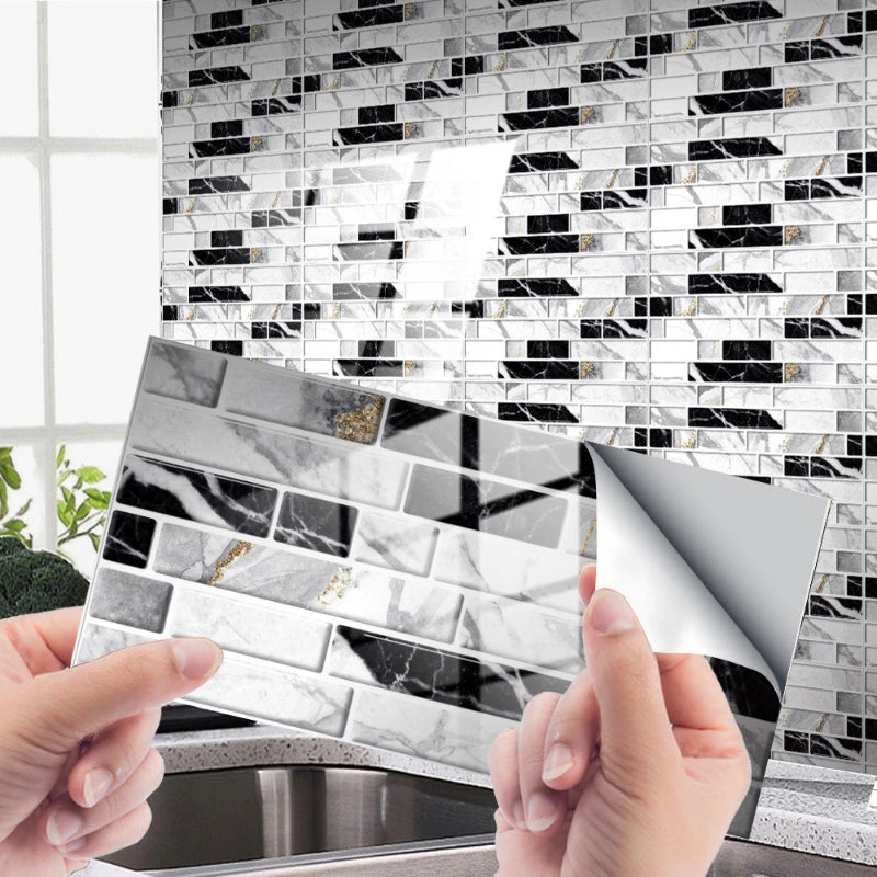Wall Stickers Home Renovation Crystal Tiles Self-adhesive Flooring Kitchen Oil Resistant Decorative Tiles Material PVC Oasis Select