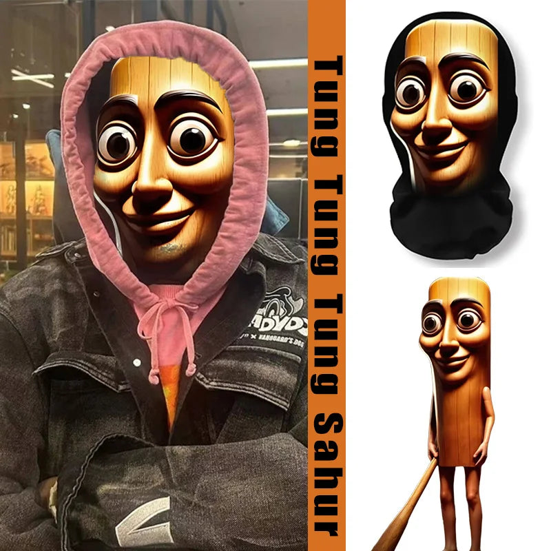 NEW 3D Printed Full Face Mask TungTungTung Sahur Mesh Mask For Men Party Supplies Funny Cosplay Props Novel Oasis Select