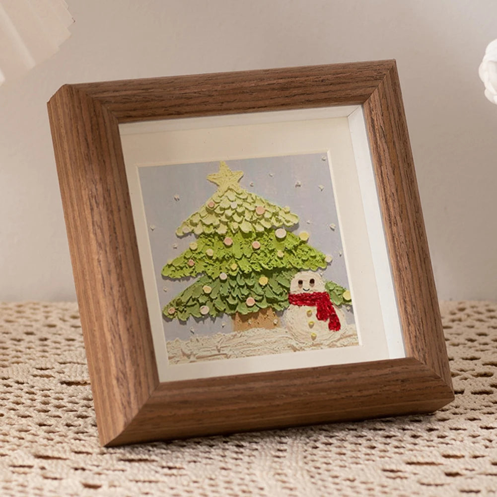 S4/5/6Inch Photo Frame Wooden Picture Frame Table Square Picture Frame Home Decoration Commemorative Gifts Oasis Select 6 inches