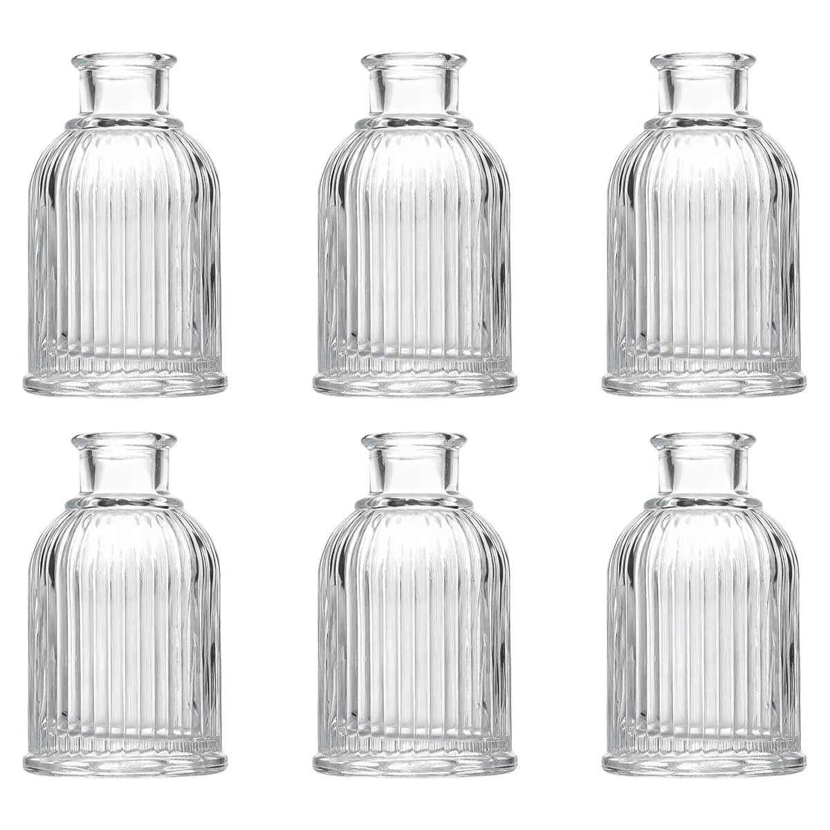 2/4/6 PCS Clear Glass Mini Bottles – Reed Diffuser & Bud Vase Set for Wedding Centerpieces, DIY Fragrance & Florist Decor Oasis Select 6pcs