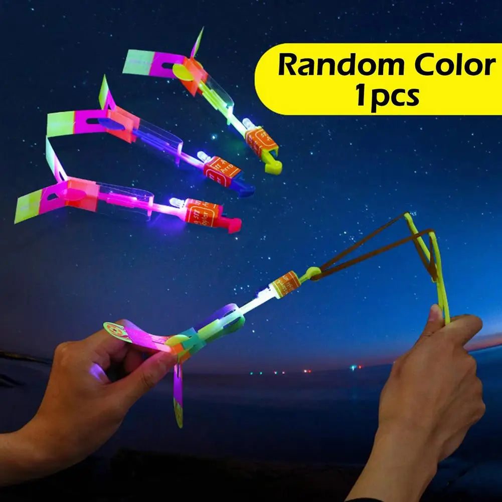 10-Pack LED Light Rockets with Slingshot Launcher – Flying Toy LED Flying Toy Oasis Select
