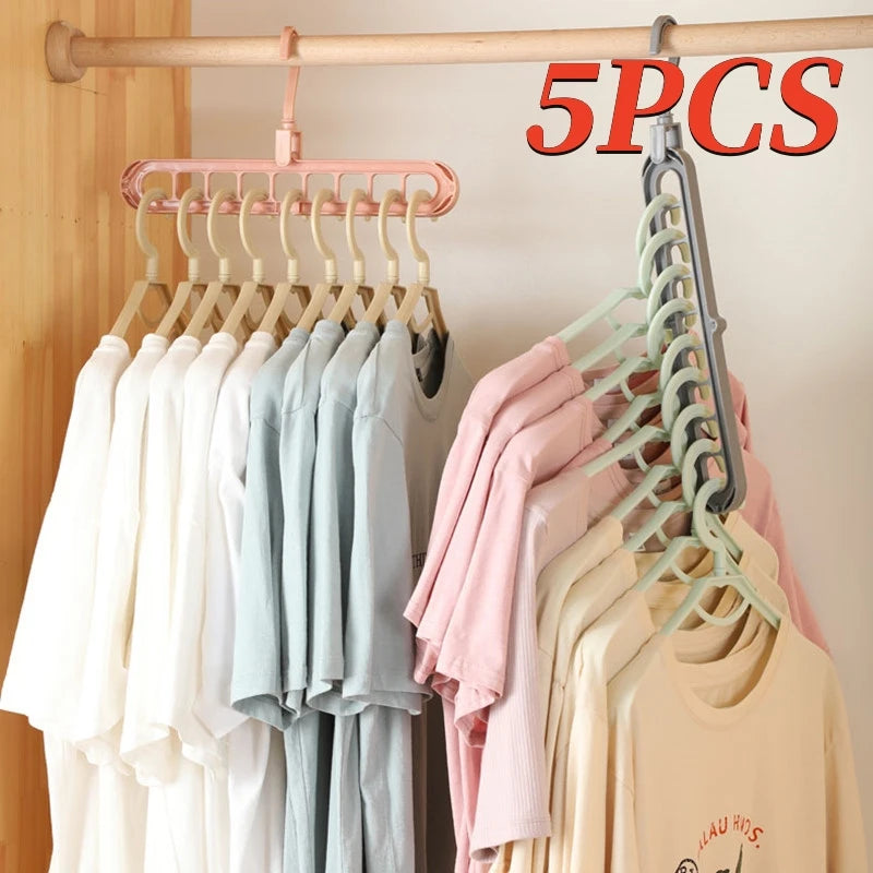 1-5pcs Magic Multi-port Support hangers for Clothes Drying Rack Multifunction Plastic Clothes rack drying hanger Storage Hangers Oasis Select