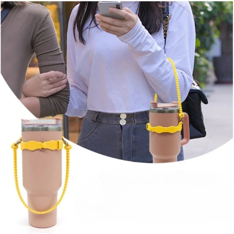 Adjustable Mouth Silicone Water Bottle with Detachable Hanging Rope 90 110mm Diameter Portable Hand Strap Outdoor Use Oasis Select