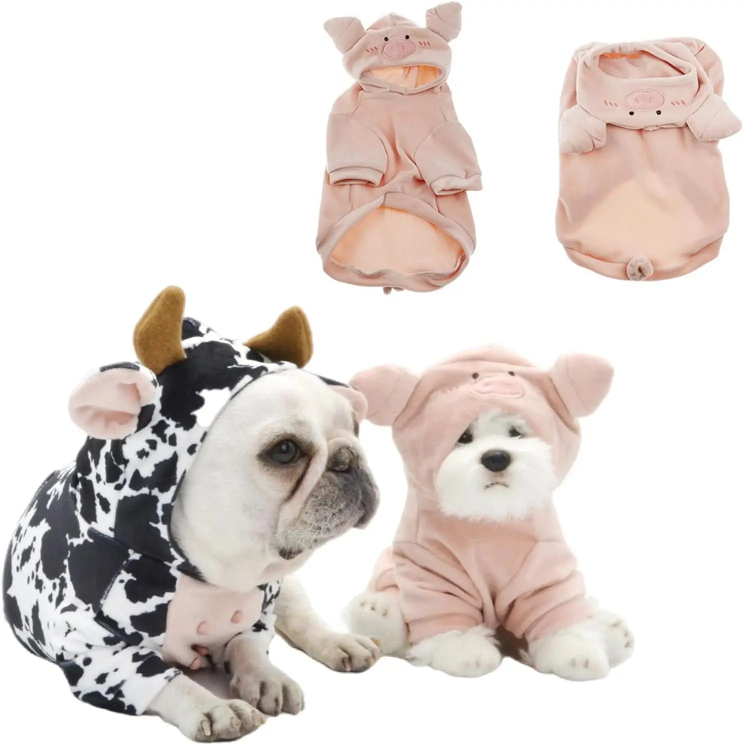 Dog Clothes for Small Medium Dogs Cow Pig Styling Outfit for French Bulldog Pet Puppy Clothing Funny Halloween Xams Dog Costume Oasis Select