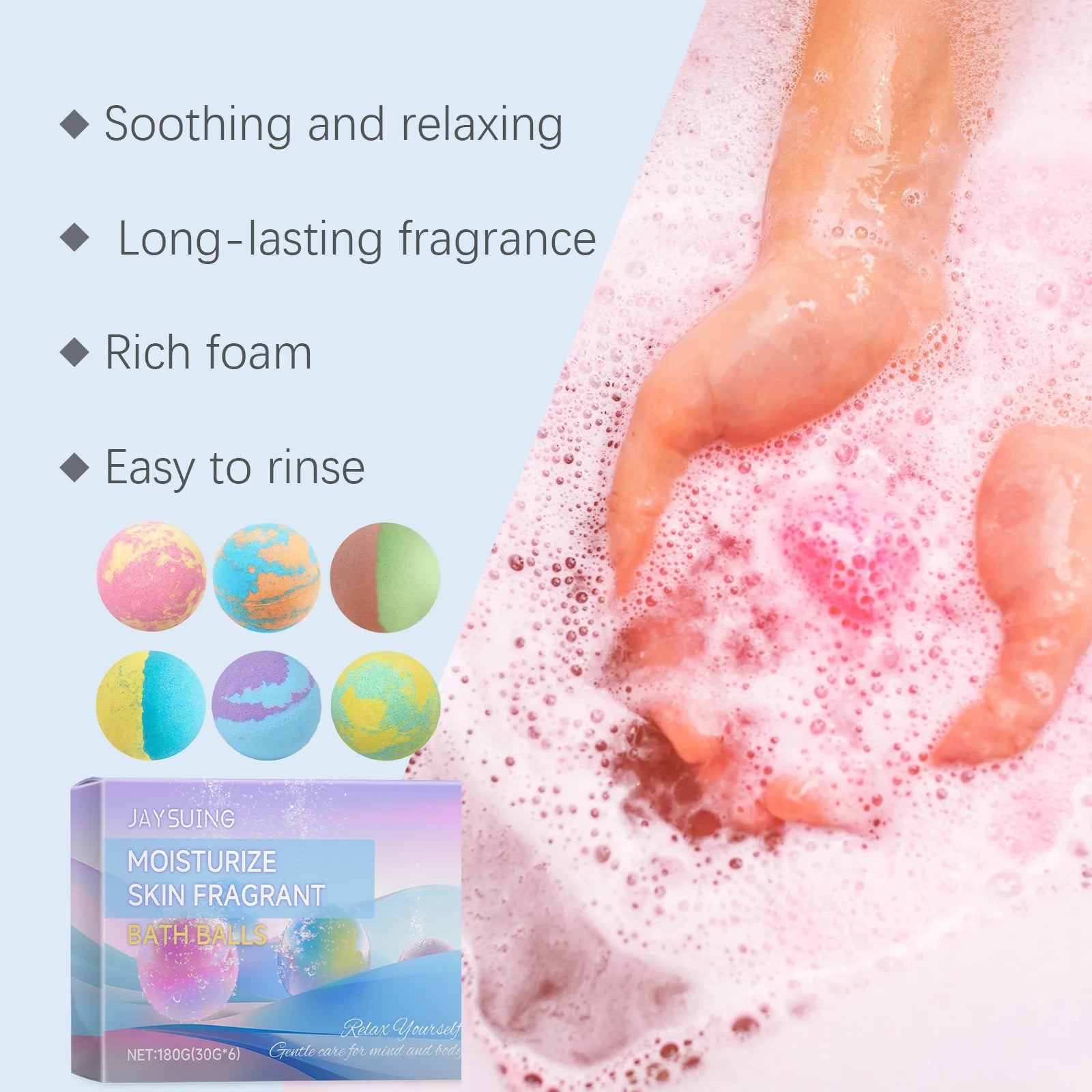 Aromatherapy Bath Bombs Set – 6 Pack Moisturizing Fizz Balls Bath Bombs Set Oasis Select