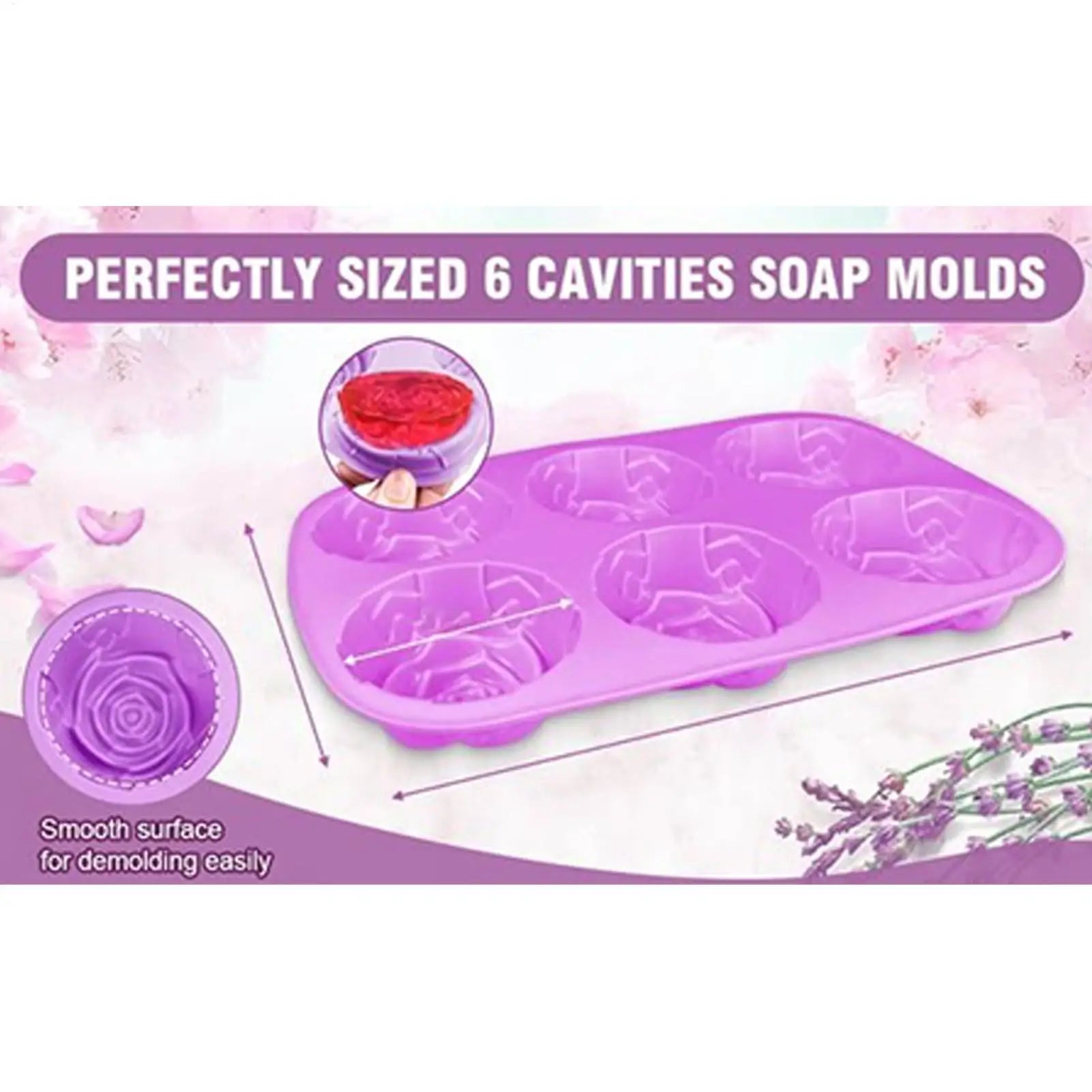 3D Rose Ice Molds Ice Cubes Trays Make 6 Grids DIY Handmade Ice Ball Maker Silicone Cake Mold Bakeware Baking tool Ice Moulds Oasis Select