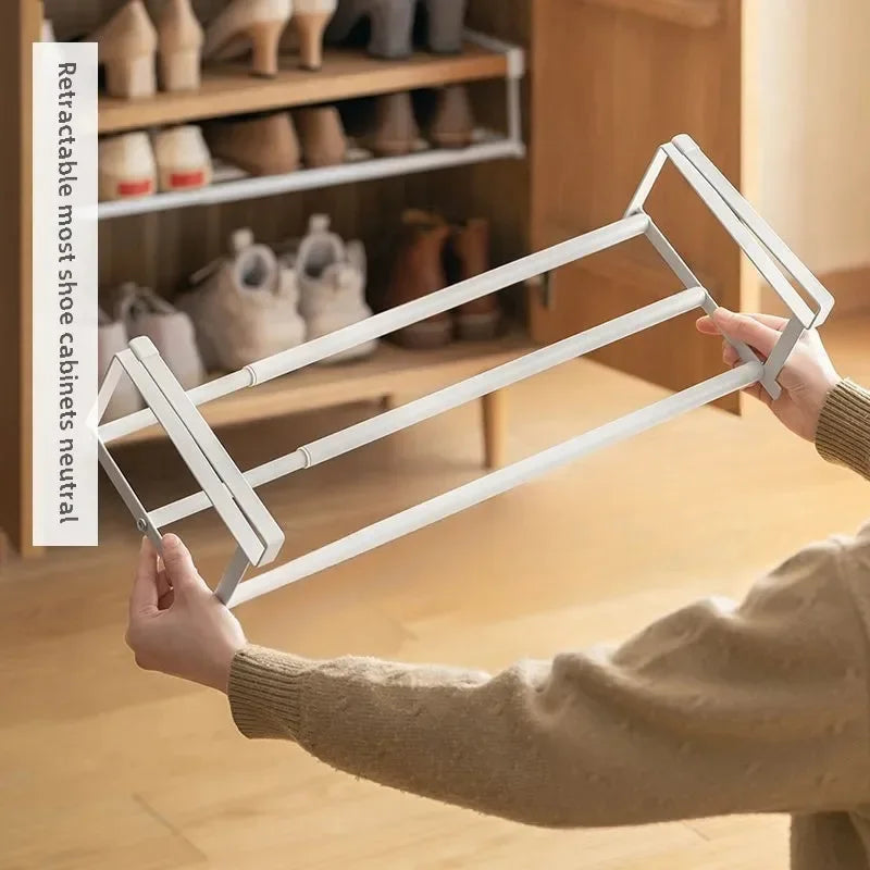 Adjustable Shoe Rack | Space-Saving Layered Organizer For Home Shoe Cabinets | Under-Shelf Shoe Holder With Hanging Basket Oasis Select