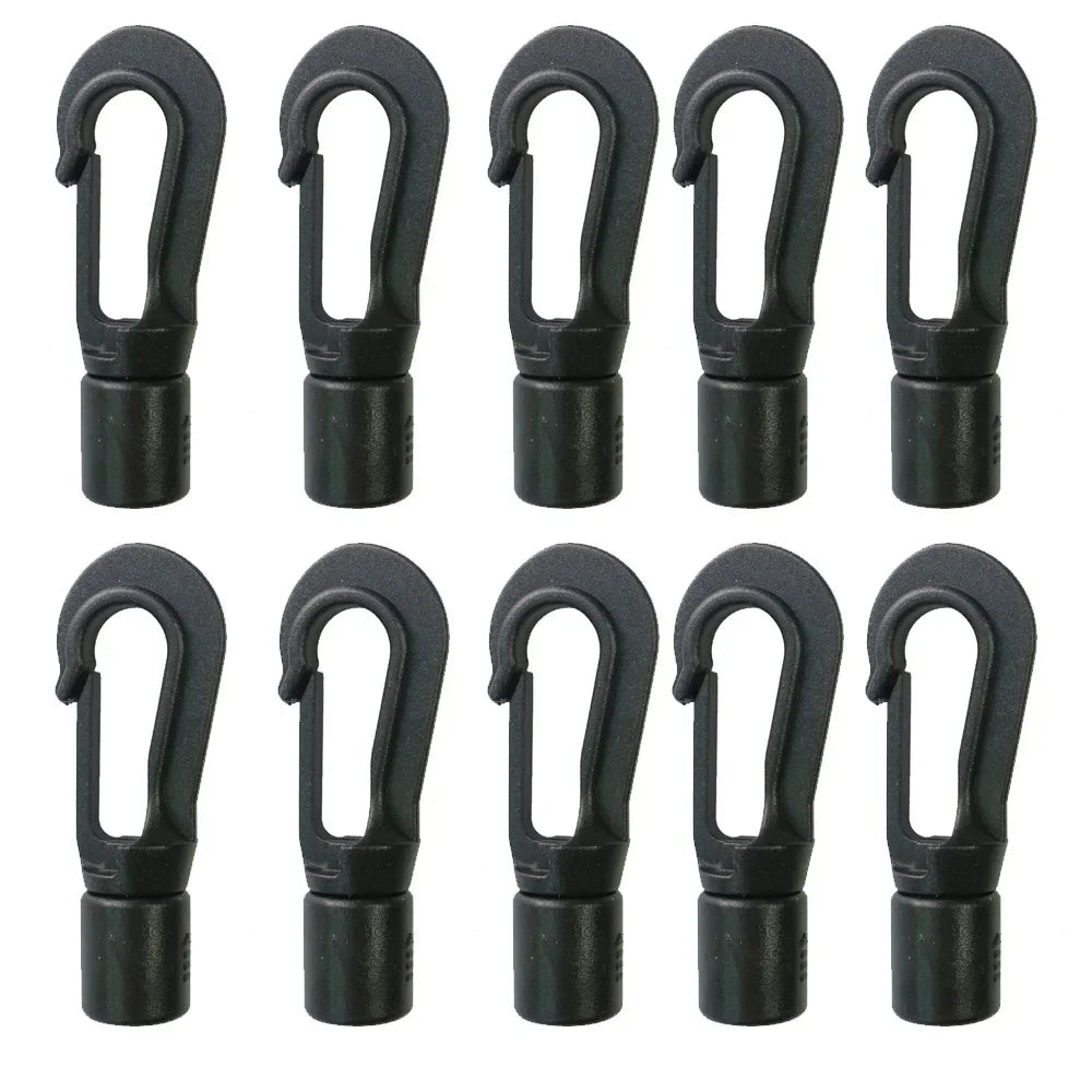5MM 8MM 10PC 20PCS Bungee Shock cord Quick Connect hooks hanging Ends Clip for Kayak Canoe Boat Dinghy Rib DIY Elastic Cord rope Oasis Select