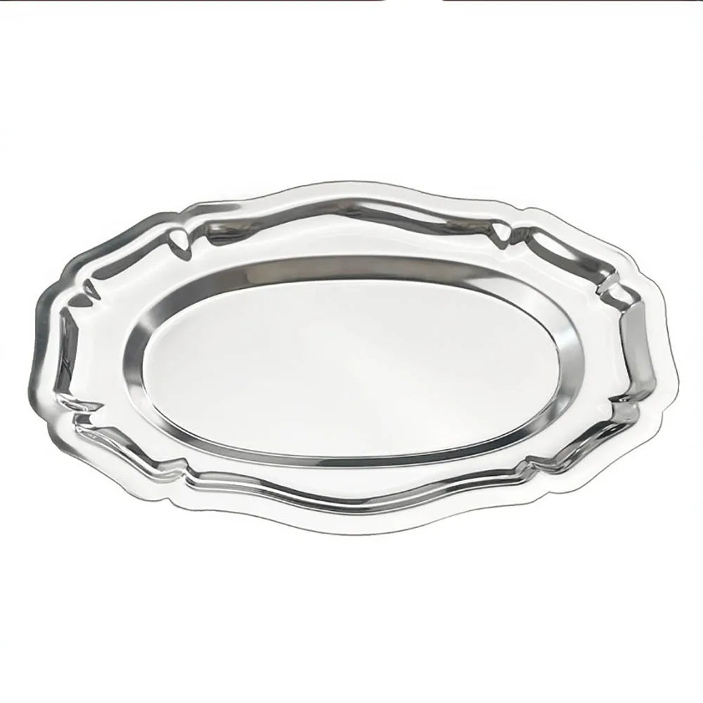 Mirror Finish Stainless Steel Cake & Dessert Serving Tray