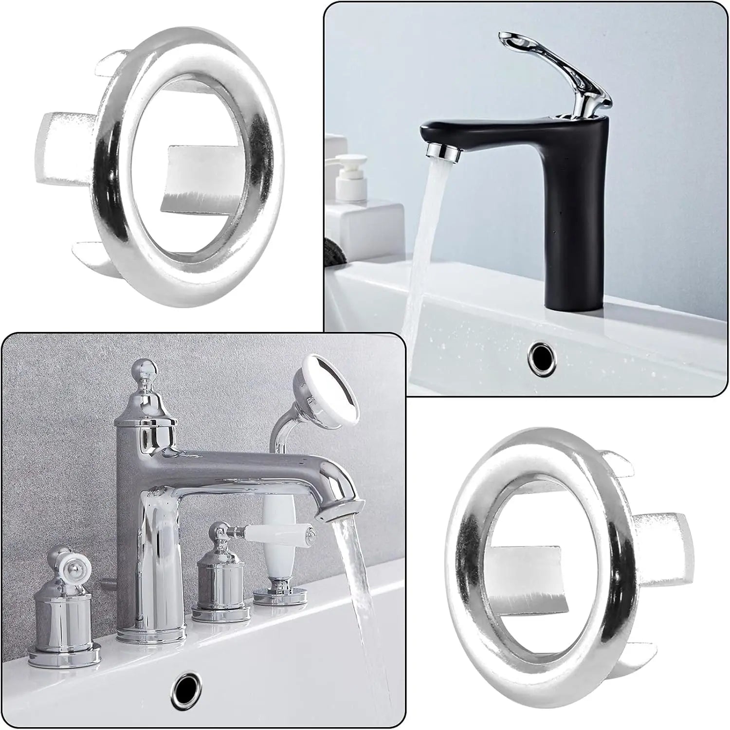 1-30PCS Brass Sink Drain Stopper Ceramic Art Basin Overflow Hole Plug Decorative Cover for Bathroom Sink Shower Accessories Oasis Select