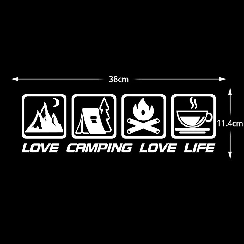 Love Camping, Love Life. Car Sticker Decoration Waterproof For Window And Bumper Stickers Of Cars, Trucks And Motorcycles Oasis Select B2