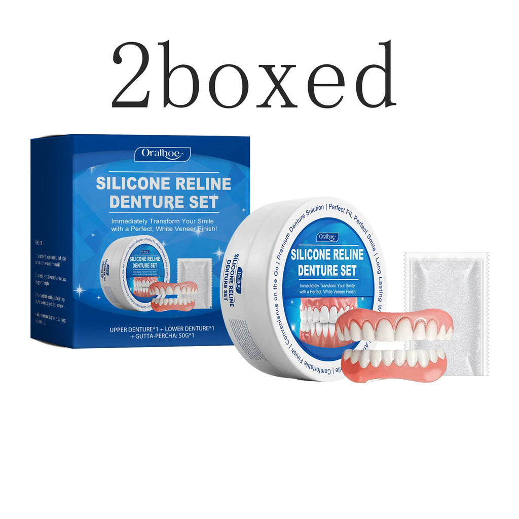 Denture Silicone Kit Silicone Liners Soft Kit Soft Denture Kit Teeth Upper And Lower Set Easy Use Dental care Hide Broken Teeth Oasis Select 2boxed