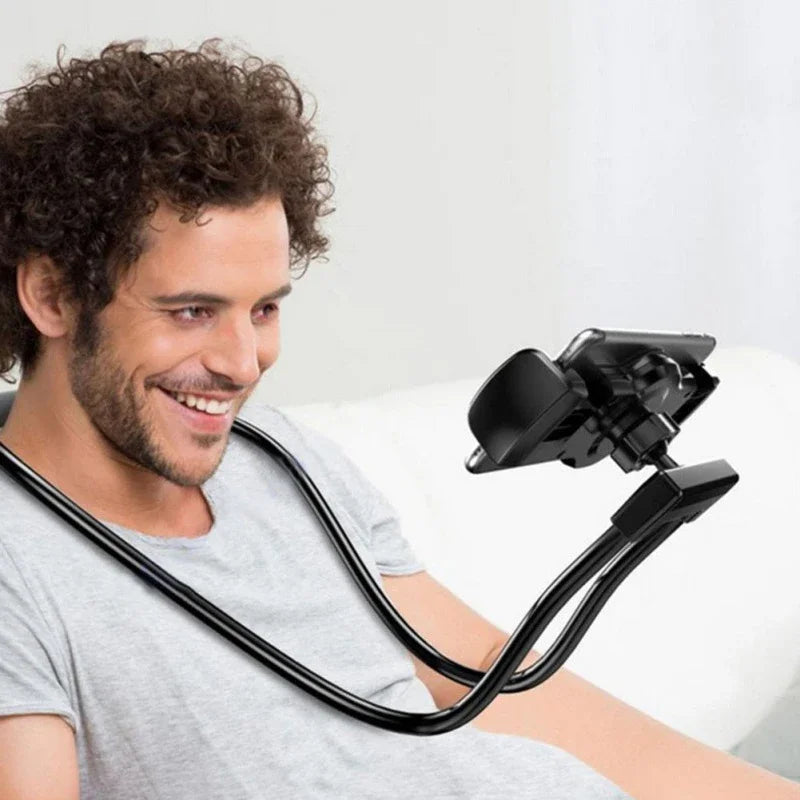 1PC Flexible Hands-free Phone Holder, Lazy Necklace Bracket for Bed, 360° Rotatable Cellphone Stand for iPhone Samsung Xiaomi Oasis Select