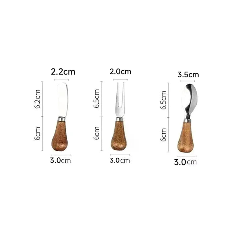 Stainless Steel Cheese Knife Set – Fork, Spreader & Spatula