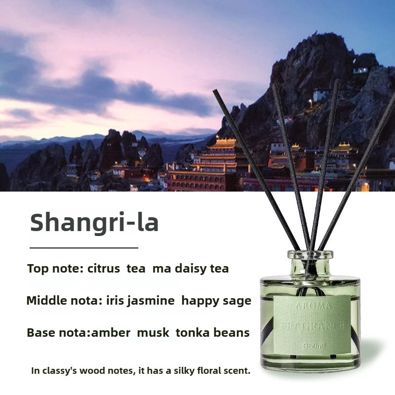 1PC 50ml Reed Diffuser Gift Set Home Fragrance Oil with Reed Sticks Home Air Freshener Essential Oil for Bathroom Accessories Oasis Select Shangri-La 50ml