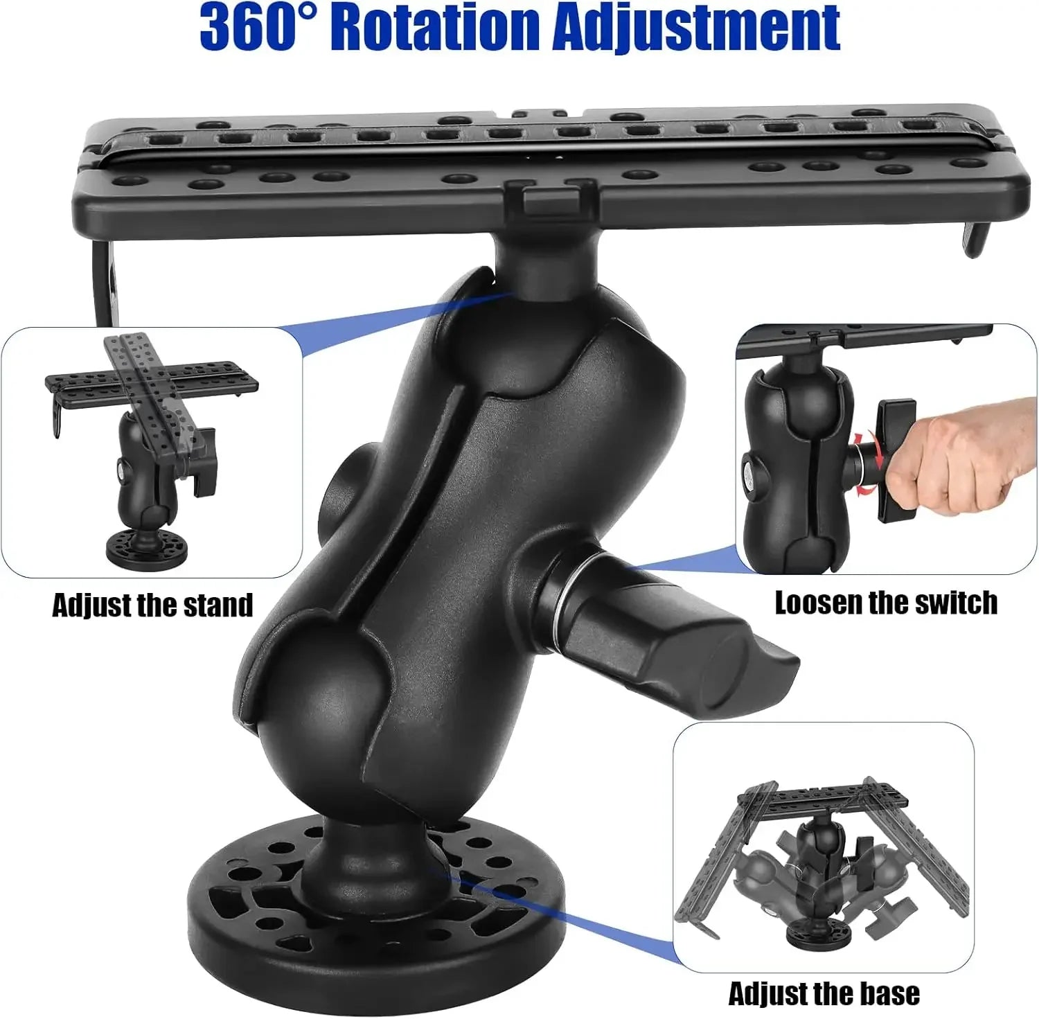 Fish Finder Mount Base GPS Navigation Fish Finder Bracket Marine Electronic Fish Finder Mount Fish Finder Accessories for Boat Oasis Select