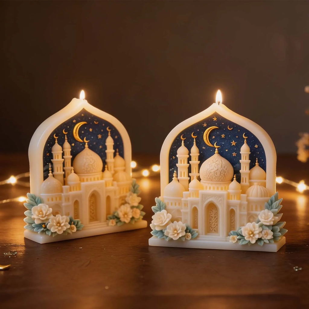 Ramadan Eid Mold Easy Demold Mosque Silicone Mold 3d Candle Mold For Eid Al-Fitr Diy Crafts Ramadan Oasis Select