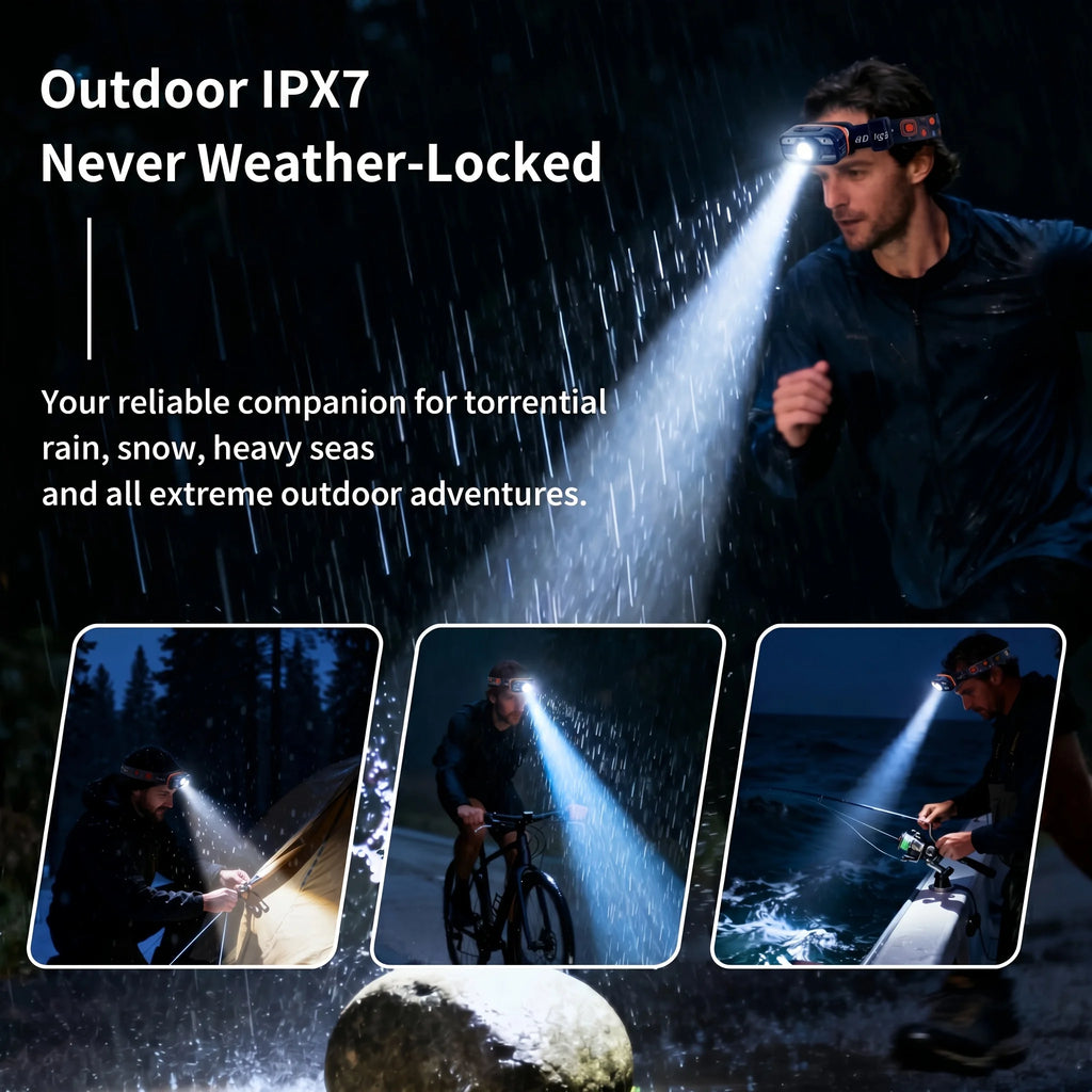 COB LED Headlamp 6-Mode Motion Sensor | USB Rechargeable