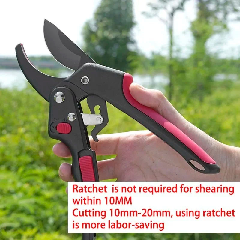 Adjustable Ratchet Skip Garden Pruning Shear SK5 Steel Cutter Labor-saving Gardening Plant Scissor Branch Pruner Trimmer Tools Oasis Select