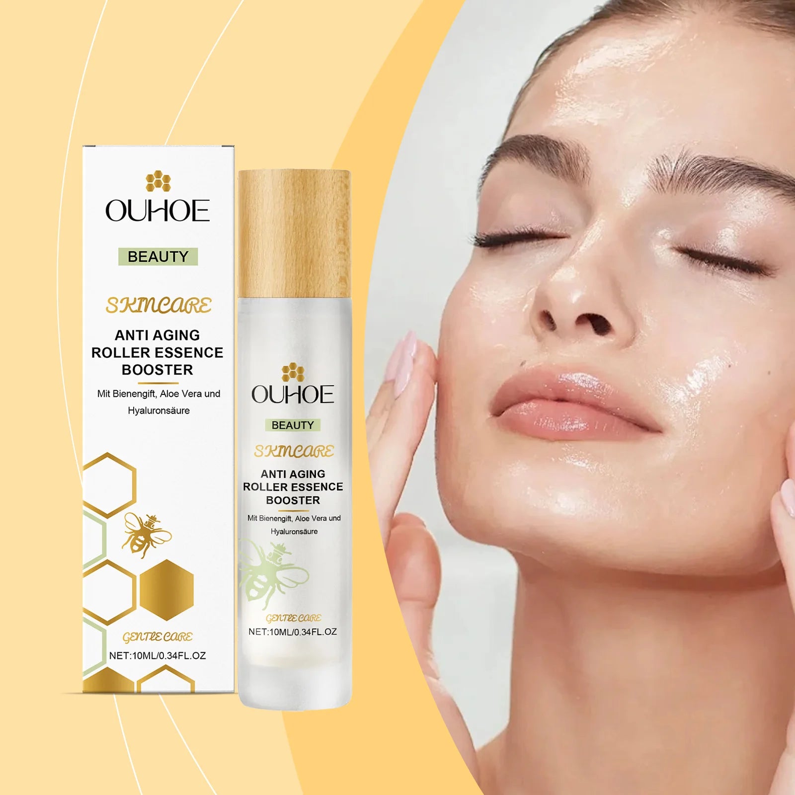Ouhoe Night Essence Gentle Nourishing Moisturizing Tightening Skin Remove Wrinkle Lift Frim Fade Fine Lines Roller Face Serum Oasis Select