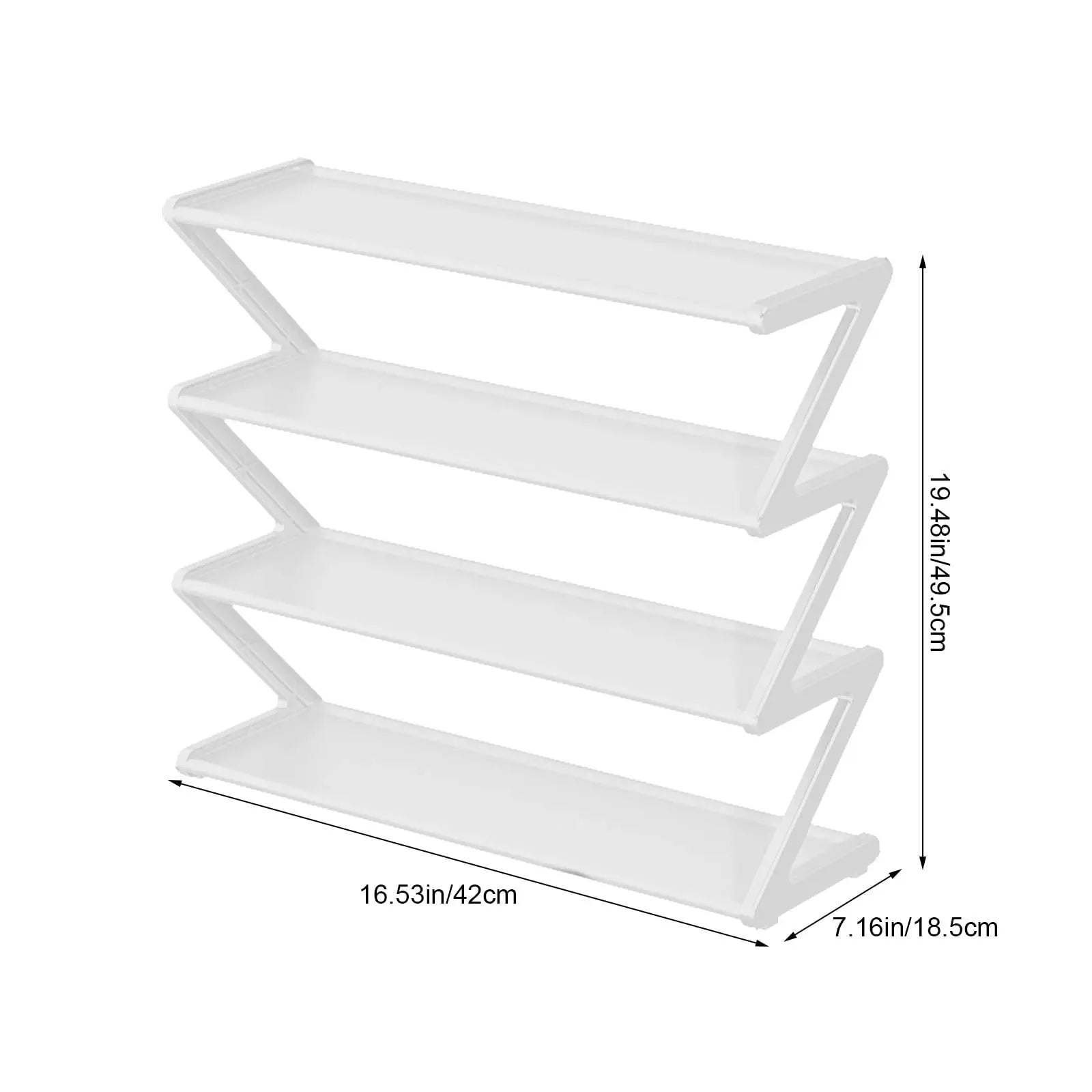 4-tier stainless steel shoe rack that saves space and is suitable for wardrobes, entryways, bedrooms, floors, and outdoor use Oasis Select
